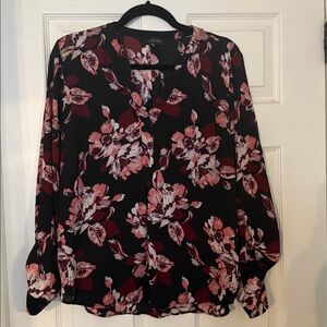 The Limited Black and Pink Floral Top